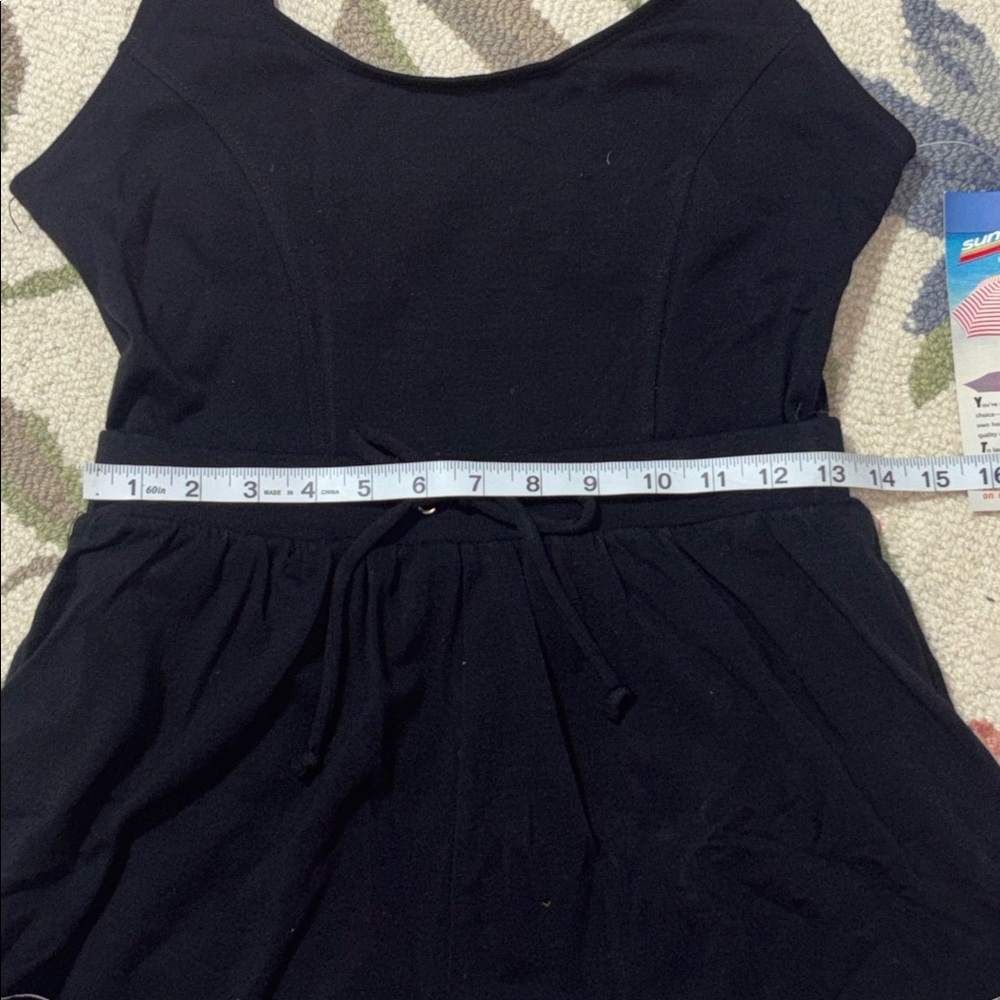 Newport News Vintage Sunstreak Black Romper Swimsuit, Swim shorts, 10 - Picture 5 of 11